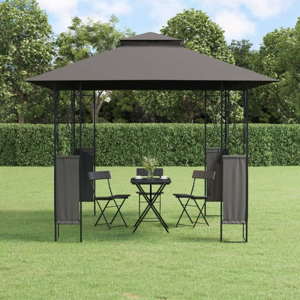 Gazebo Anthracite Steel frame with polyester fabric Large gallery