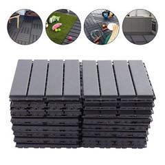 12″x12″ Interlocking Deck Tiles, 30 Pack Outdoor Patio Floor Tiles Dark Gray
