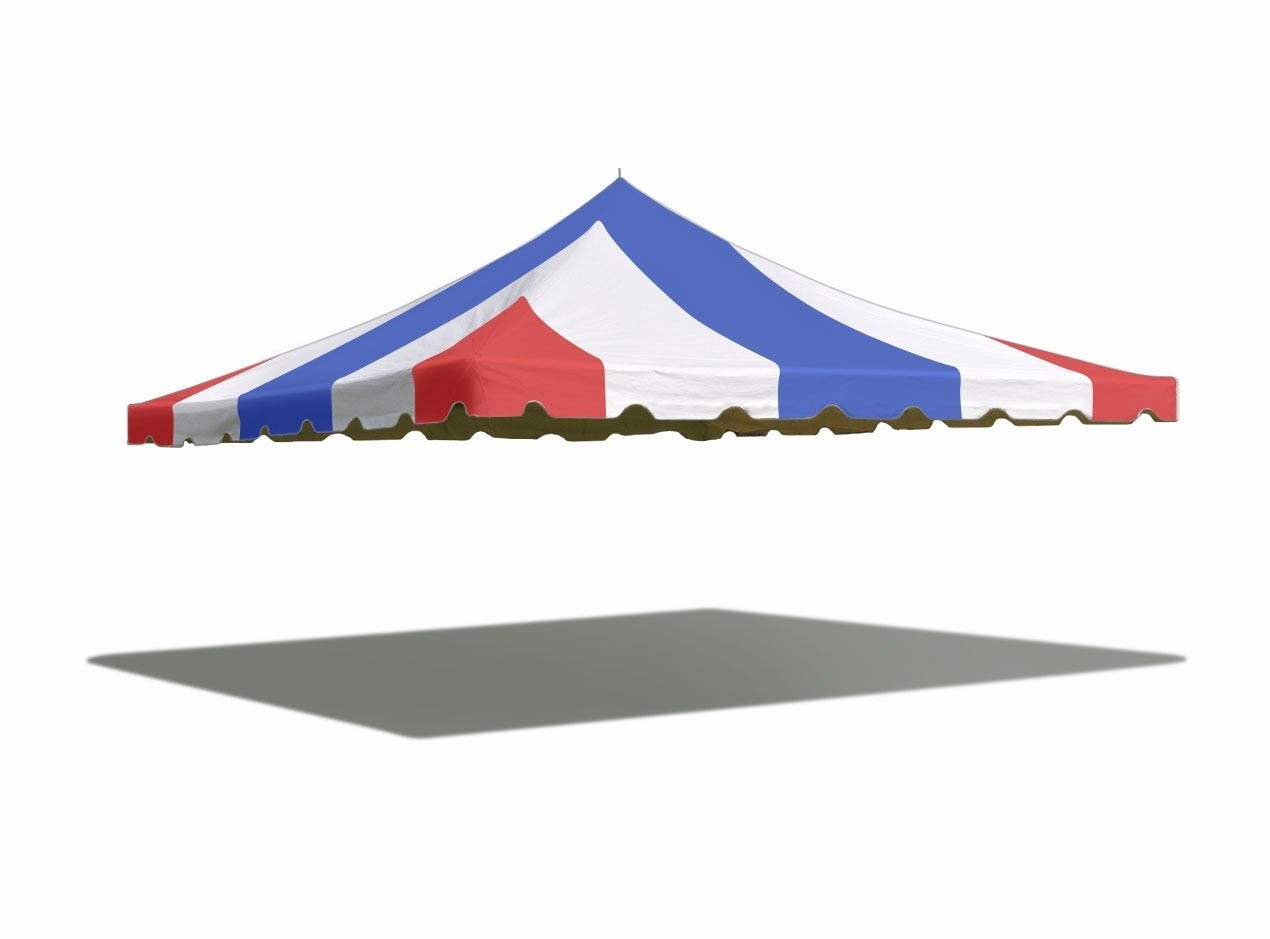 Replacement Pole Tent Canopy Top 15x15 Red White Blue Wedding Party Open Box gallery