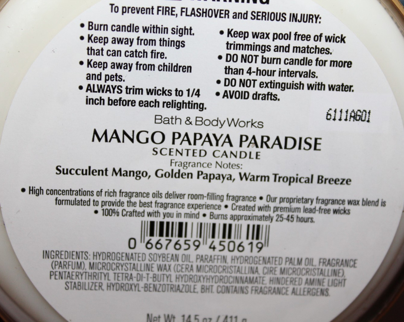 Bath & Body Works MANGO PAPAYA PARADISE 3-WICK CANDLE NEW 14.5 oz gallery