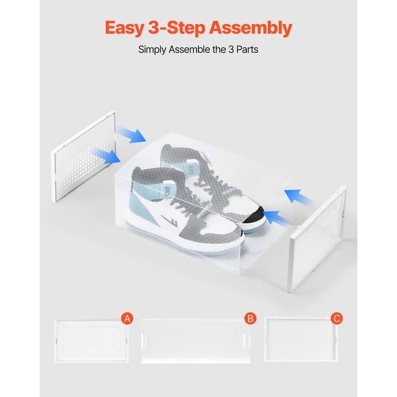 Uimoso Stackable Shoe Organizer Boxes 6/9/12 Pack for US Sizes 11/13 gallery