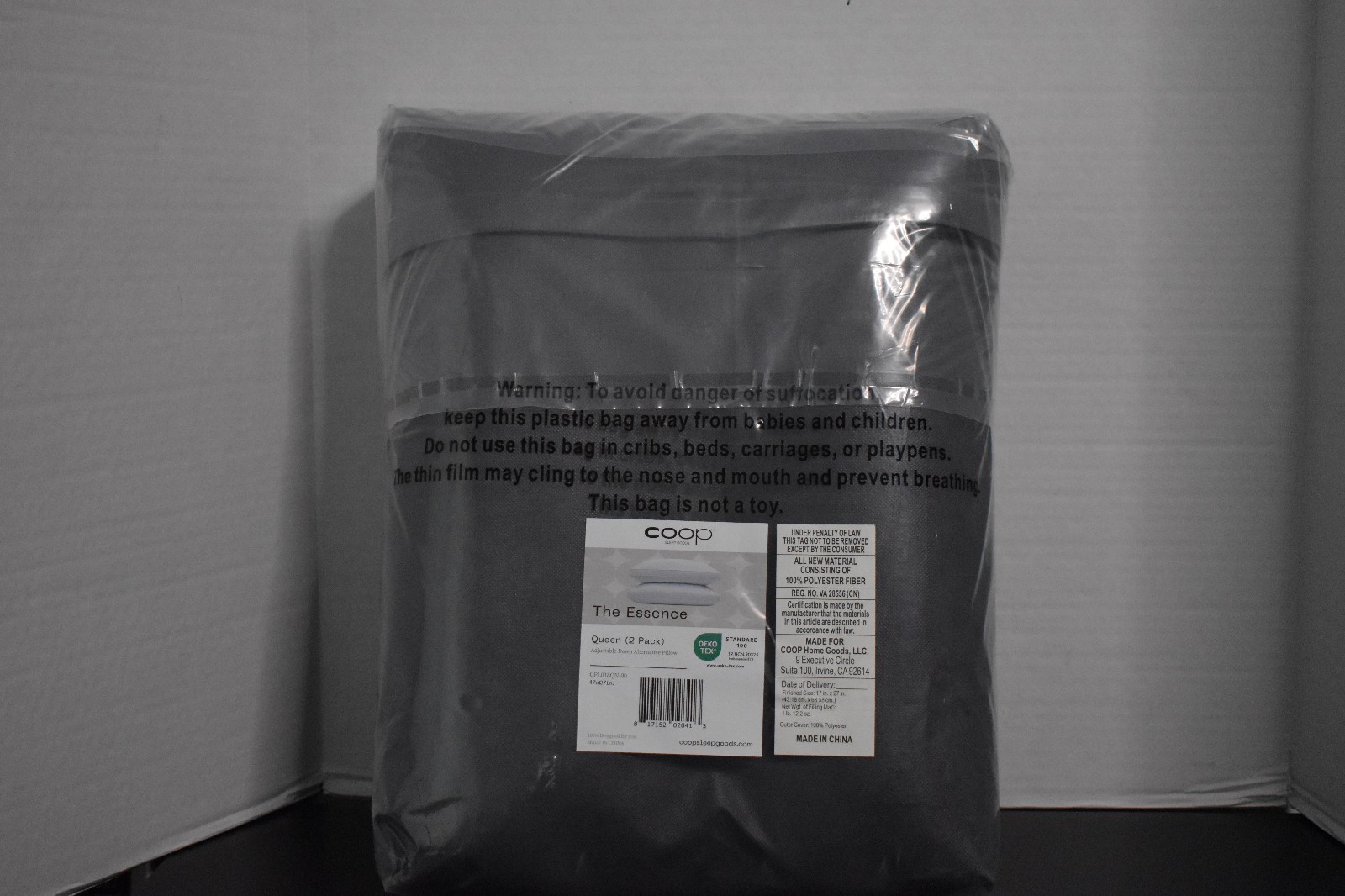 Coop Home Goods Ess Down Alternative Pillow Set of 2 Queen Size, Best Pillow NEW gallery