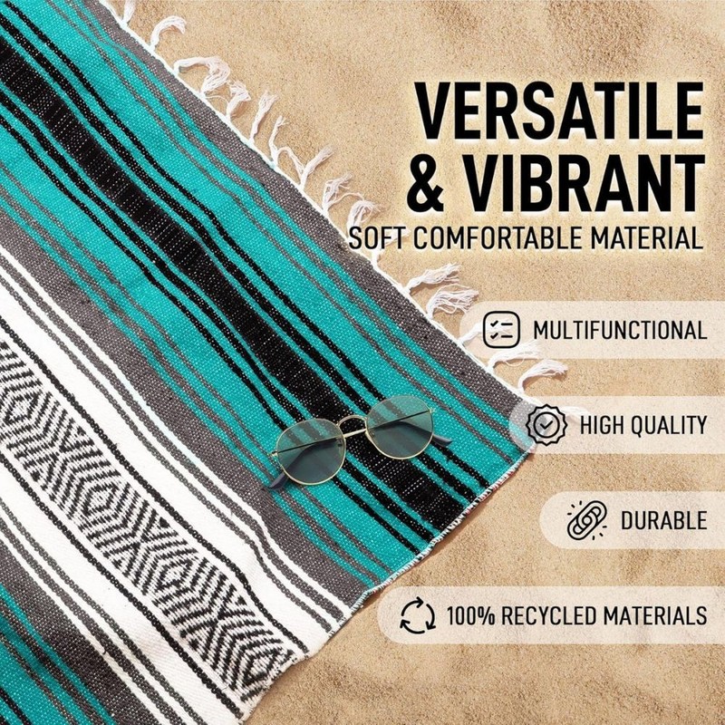 Authentic Extra Large Mexican Blanket - 70"x50" & 120" x 180" Handwoven gallery