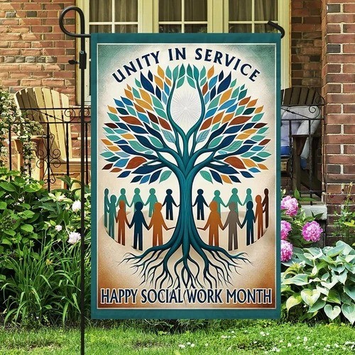 Social Work Month Flag Graden Flag, Holiday gift, best gift gallery