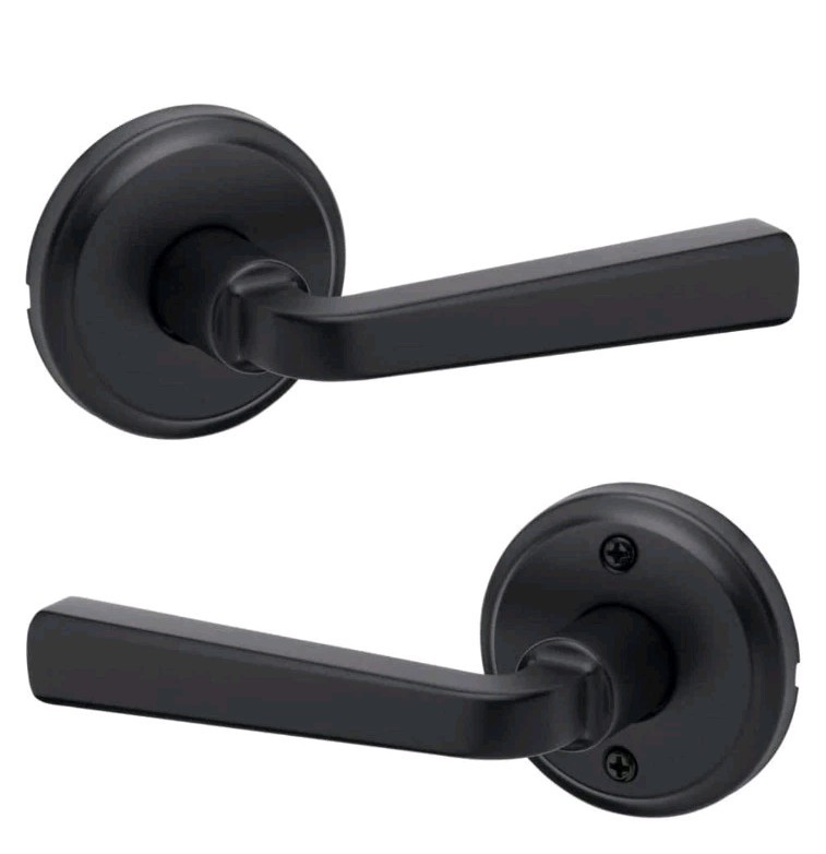 Kwikset 97201-004 Trafford Matte Black Round Straight Hall/Closet Door Handle gallery