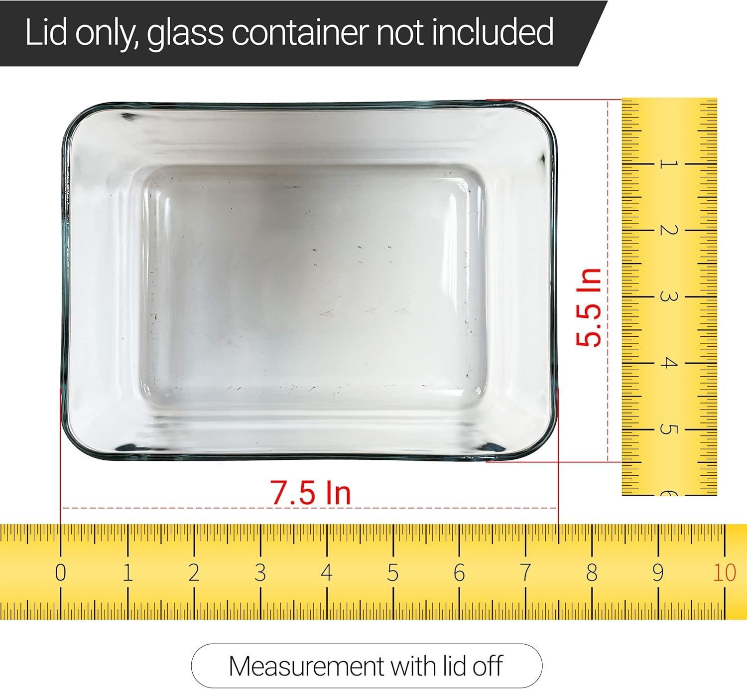 Replacement Lids for Pyrex 7210-PC 3-Cup Rectangle Navy Blue 5.75x7.75" 2-Pack gallery