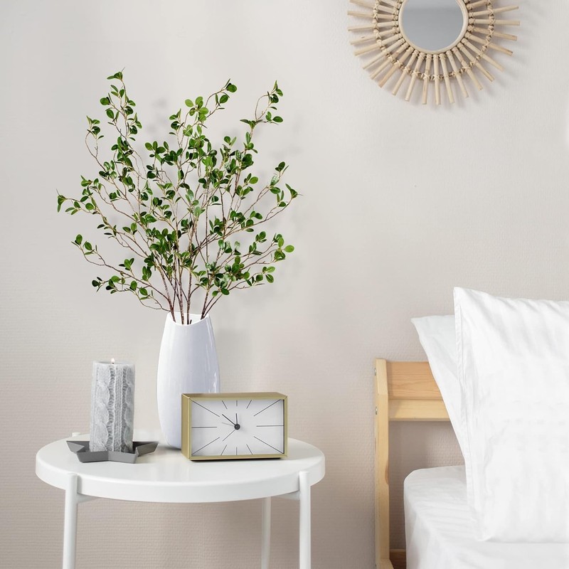 43’’ 6Pcs Artificial Ficus Branches Faux Leaf Spray Green Eucalyptus Branches... gallery