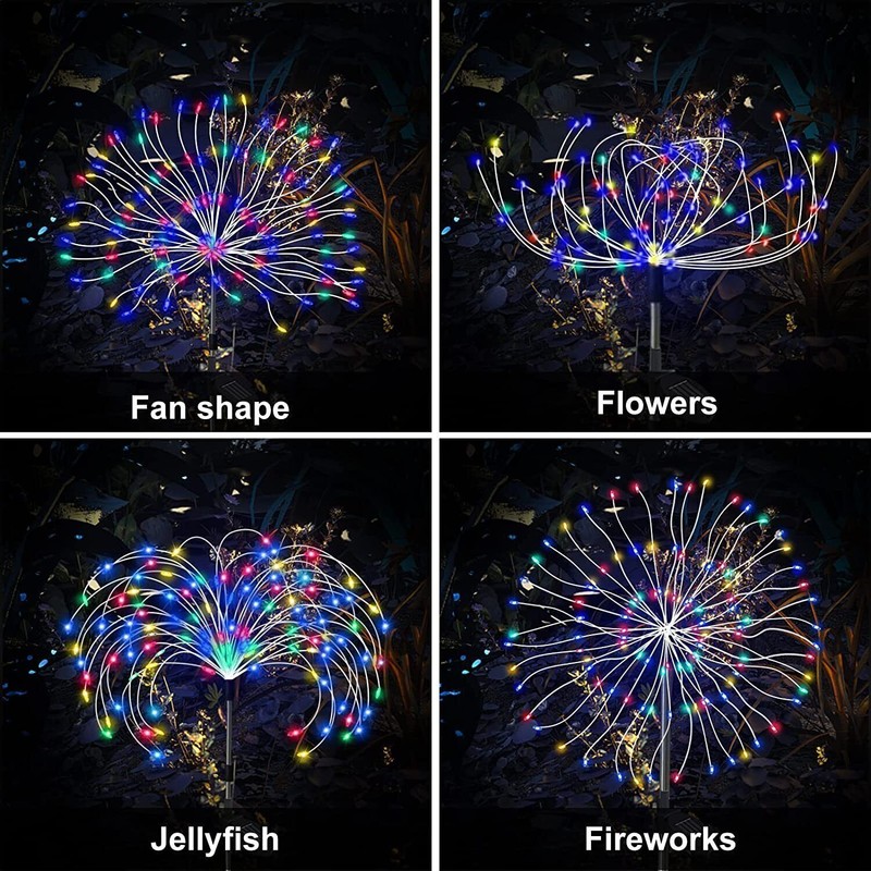 100-200LED Solar Firework Light string Outdoor Waterproof Path Lawn Garden Decor gallery