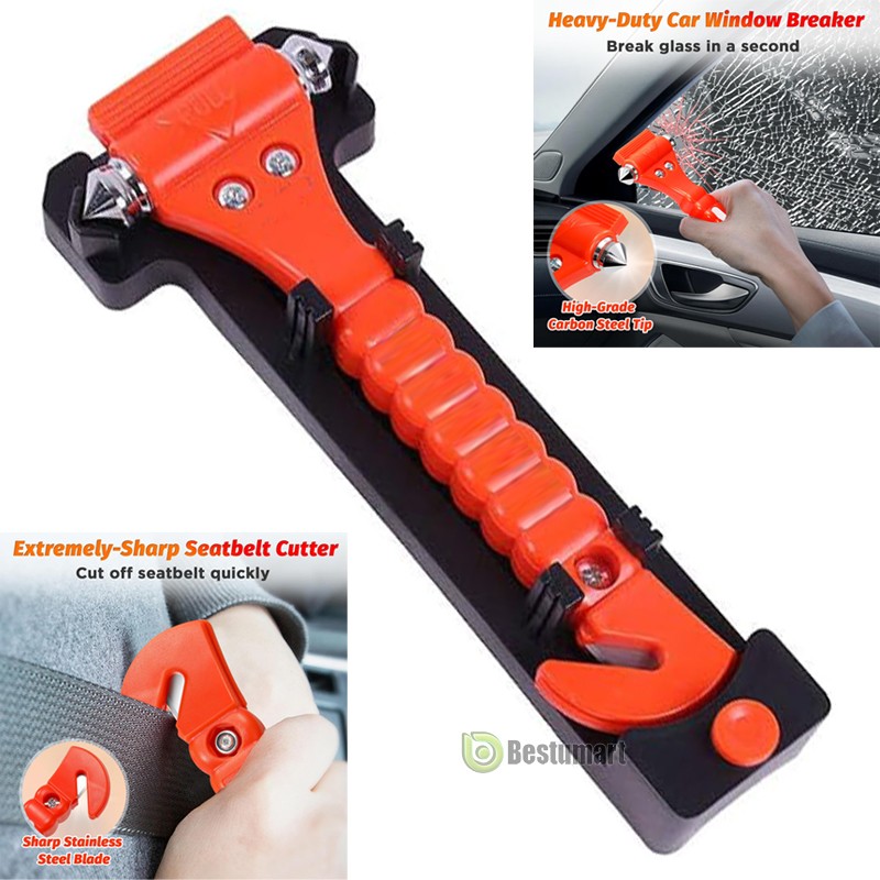 2 in1 Emergency Escape Tool Car Window Glass Hammer Breaker and Seat Belt Cutter gallery