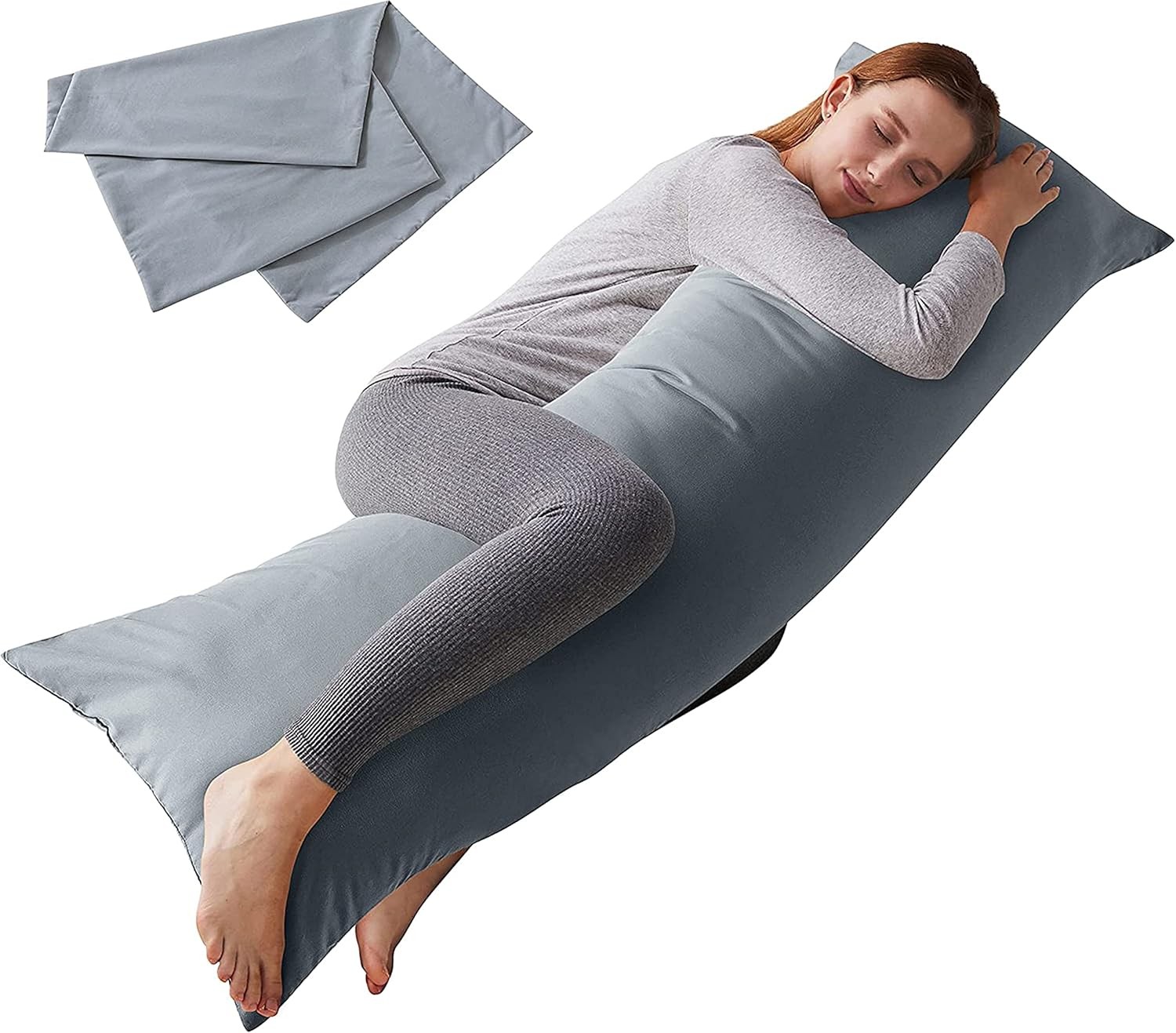 Body Pillow with Pillowcase - Soft Long Bed Pillow for Adults - Breathable Fu... gallery
