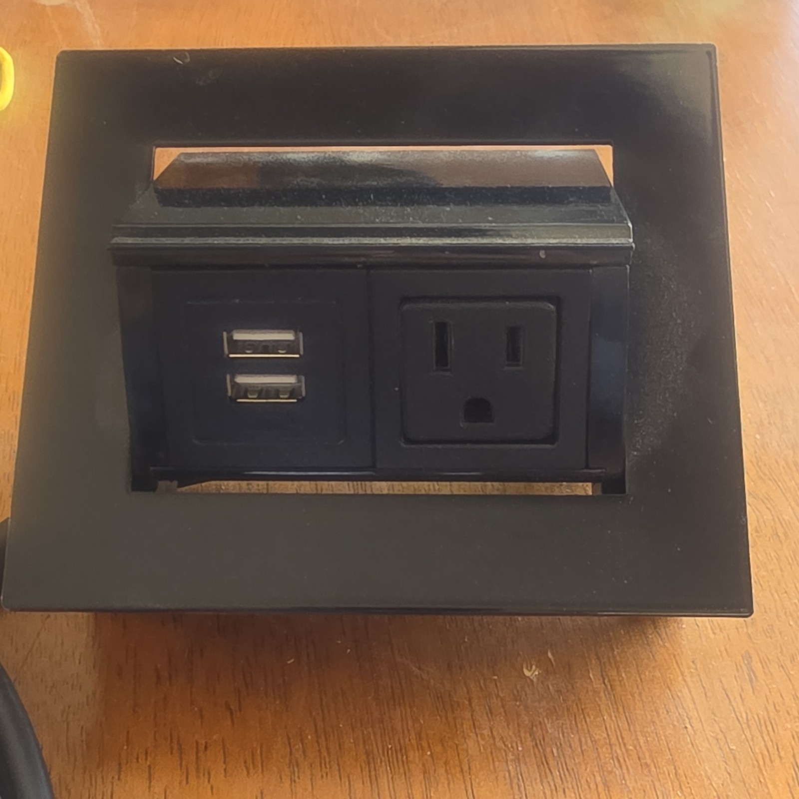 Black Combination Electrical Outlet with USB Ports, 121-140V, Wall Mount gallery