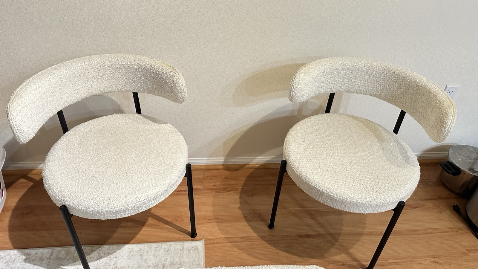 CB2 Bouclé Chairs + Bench bonus (set)- Designer Ivory Set (Made in Italy) gallery