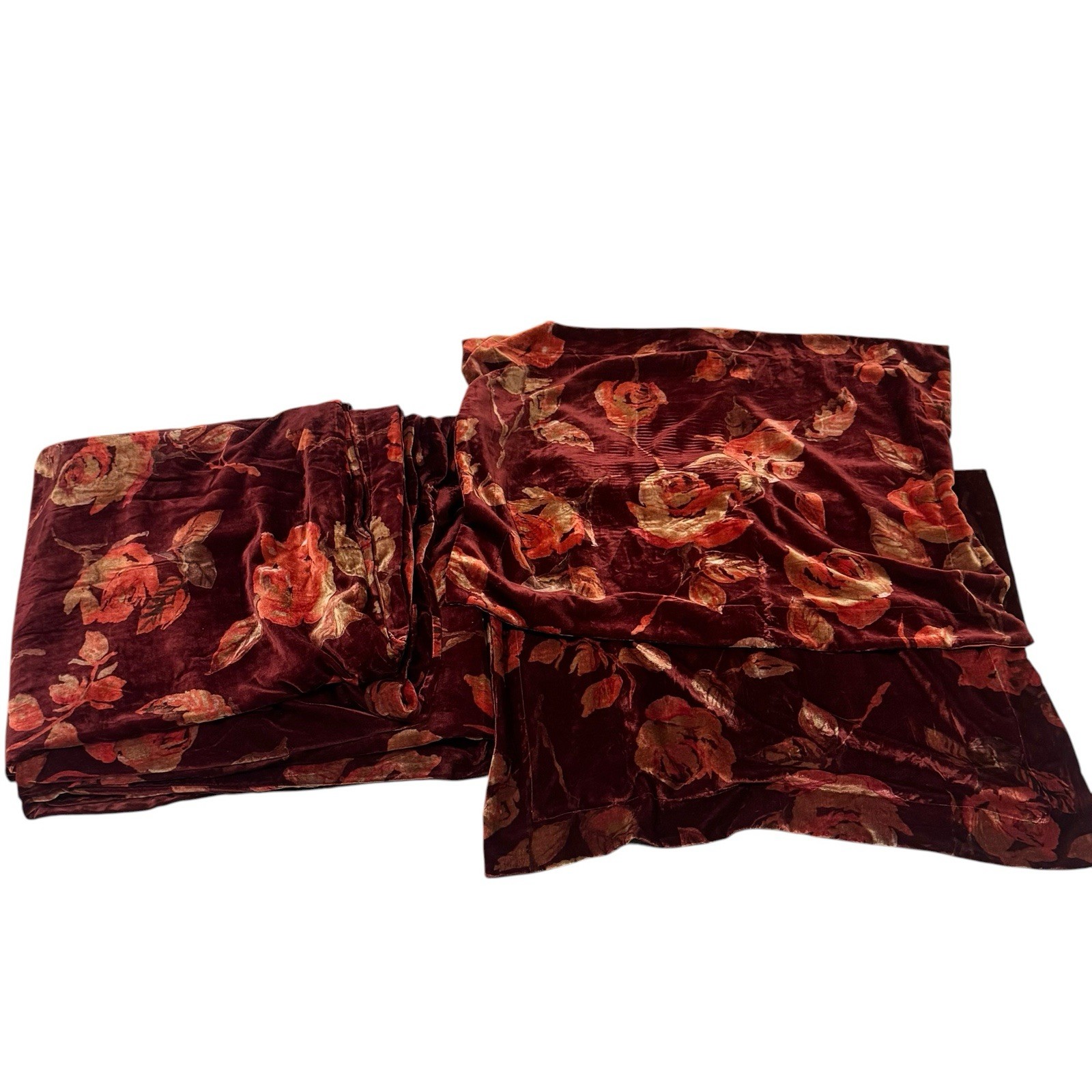 Pottery Barn Crushed Velvet Roses Full Duvet Cover & Standard Sham Set 3 Piece gallery