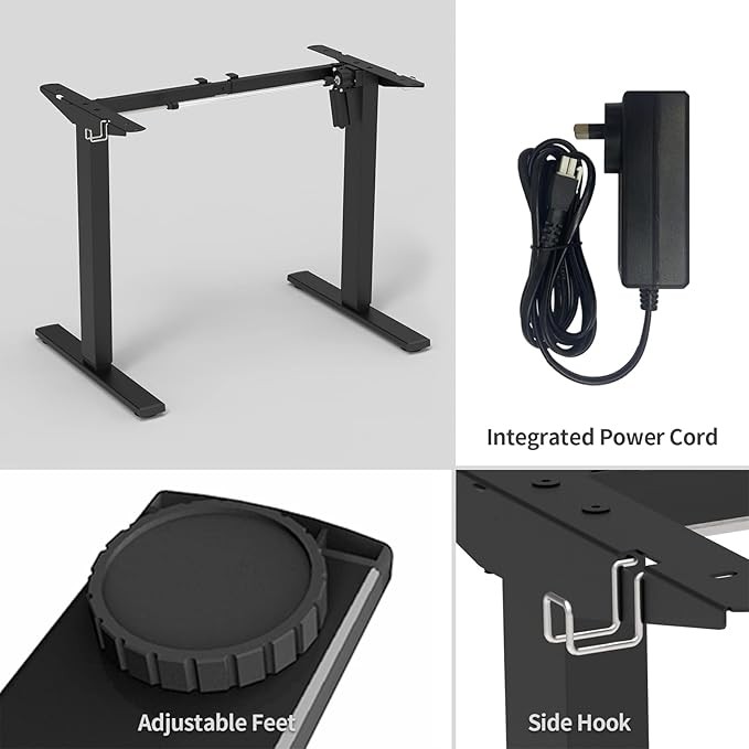 Electric Height Adjustable Standing Desk Sit Stand Computer Desk with Splice Top gallery