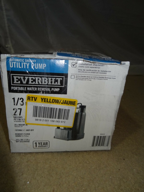 Everbilt EBAU33 Automatic Shutoff Utility Pump,Portable water removal pump 1/3 H gallery