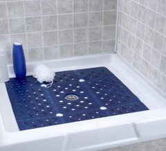 🔥65% MORE COVERAGE! SlipX Solutions Navy Blue Extra Large Shower Mat