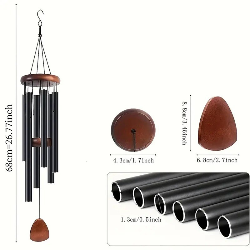 Large Aluminium Wind Chimes 37" to Create a Zen Atmosphere Outdoor Garden Patio gallery
