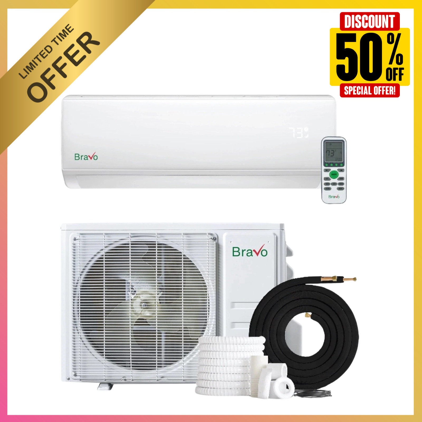 36000 BTU Single Zone Wall Mount 230V R32 Ductless Mini Split AC Heat Pump gallery