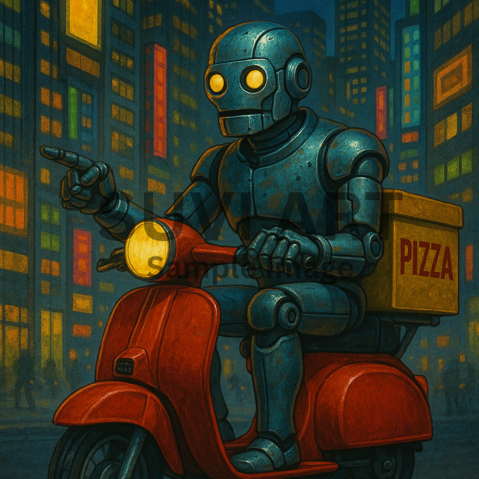 Photo Digital Product - Wallpaper Image Picture Robert ride Pizza Delivery A-292 gallery