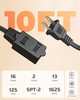 DEWENWILS 3-Outlet Power Cord 10FT, 16/2 SPT-2, 13A/1625W, Black, 2 Pack gallery