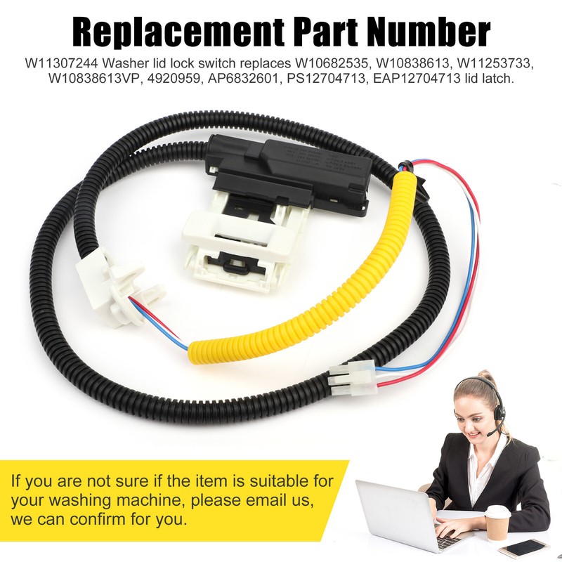 Lid Lock Switch Compatible with Whirlpool Maytag Washer W11307244 W10682535 Tool gallery