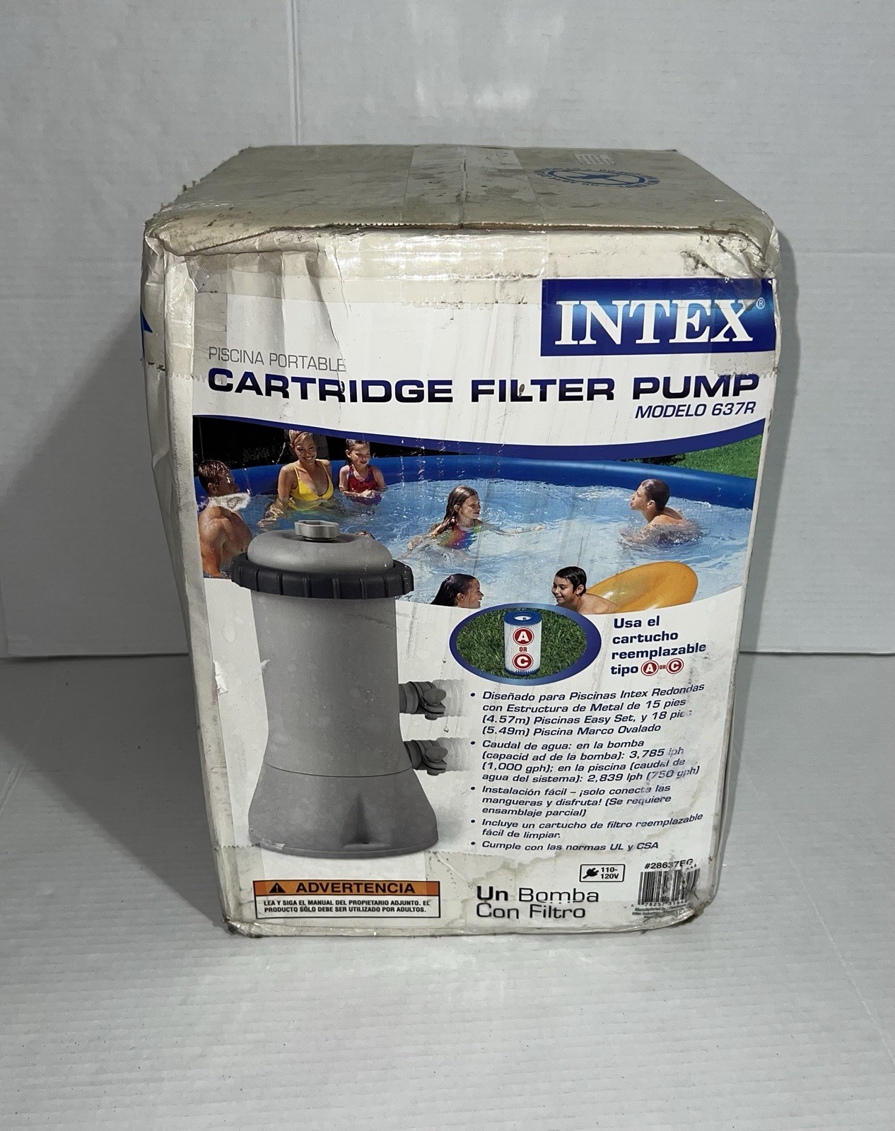 New Intex 1000 Gph Gallon Per Hour Pool Filter Pump Cartridge Above Ground 637R gallery
