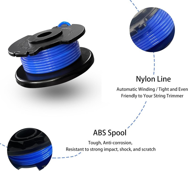 String Trimmer Replacement Line 6-Pack Spools AC14HCA Cap 0.065 11ft Autofeed 40 gallery