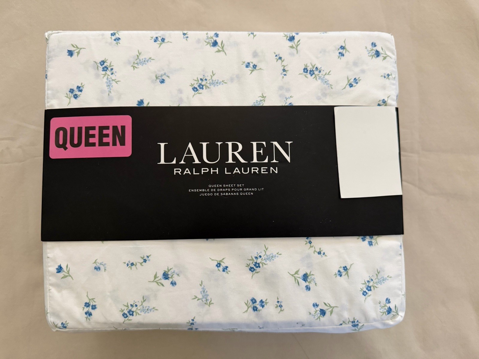 NEW 4pc Ralph Lauren Queen Sheet Set Cottage Petite Florals Blue & Green & White gallery