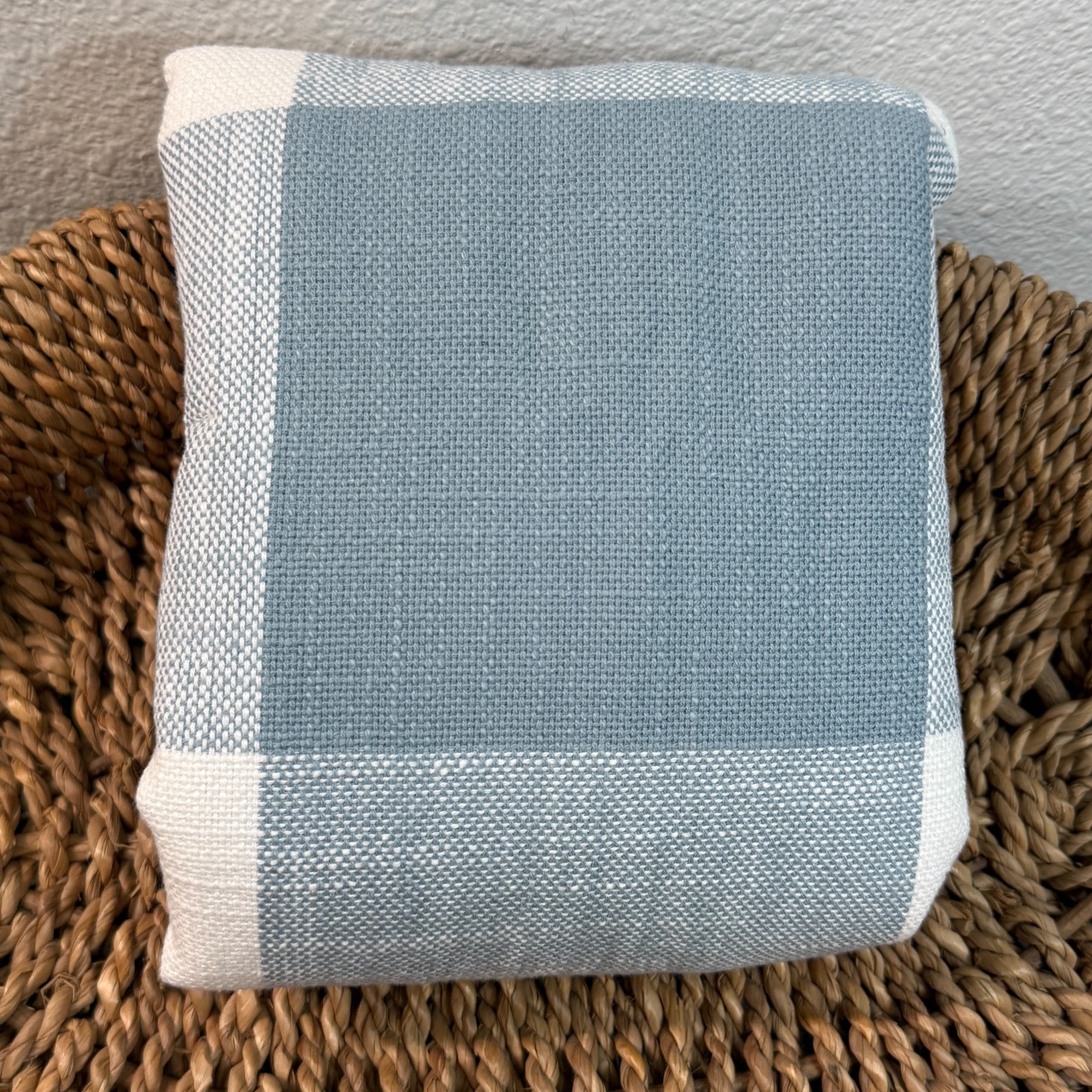 POTTERY BARN BRYCE COMFORTER PILLOW SHAM (1) STANDARD ~ CHAMBRAY BLUE - SAMPLE* gallery