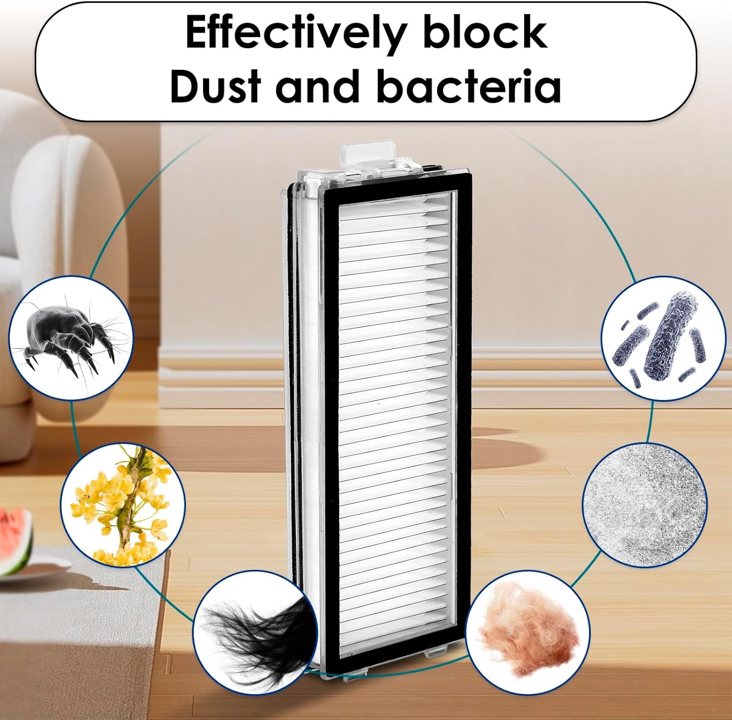 5 Pack Qrevo Master Replacement HEPA Filters Compatible with Roborock Qrevo gallery