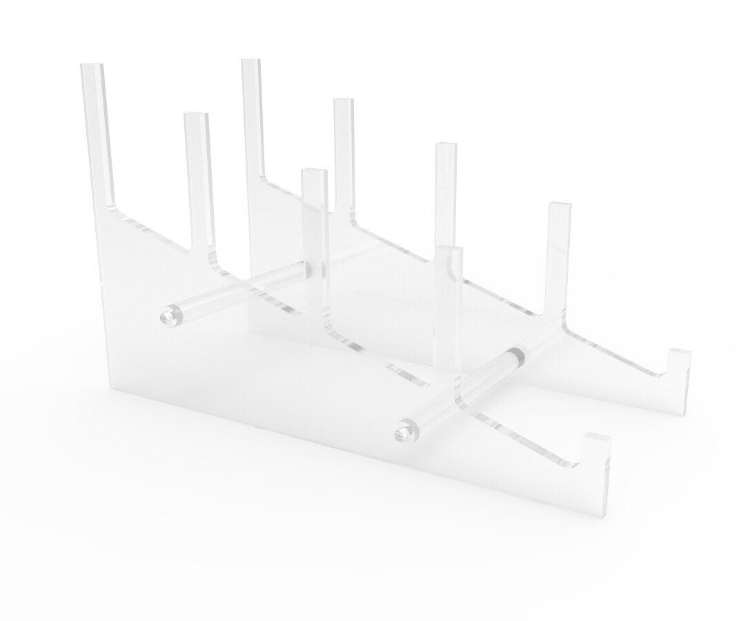 Plexiglass Acrylic Multiple Plate Display Rack Upright Stand Showcase Riser gallery