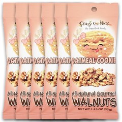 Crazy Go Nuts Walnuts Oatmeal Cookie 1.25 oz 6-Pack Healthy Snacks Vegan Gluten