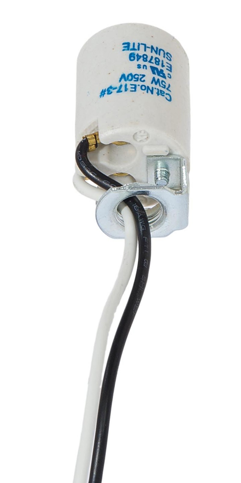 B&P Lamp Intermediate Base E17 Keyless Unglazed Porcelain Socket with Wire gallery