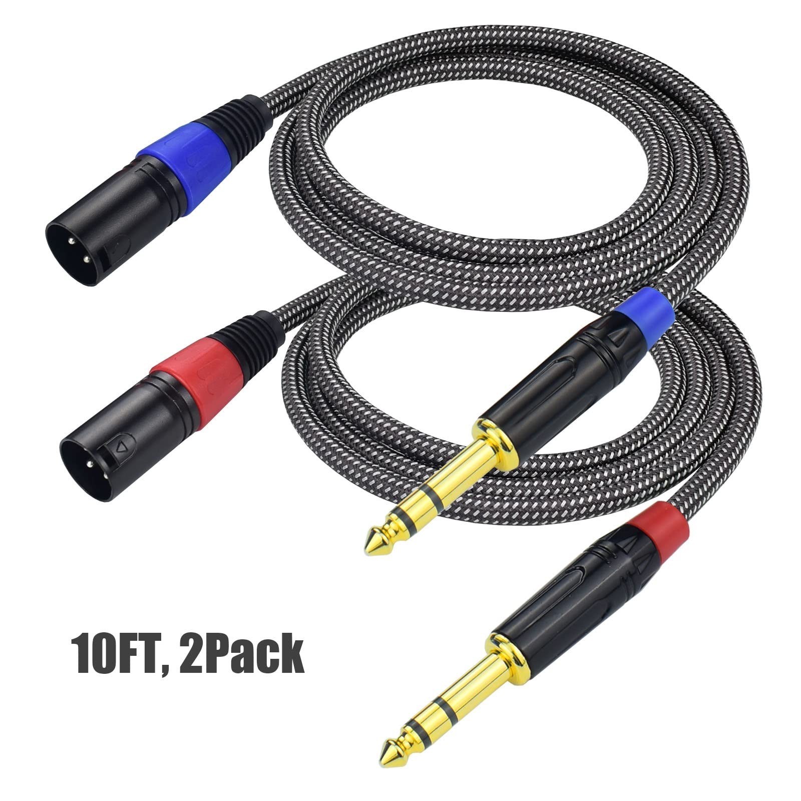Balanced 1/4" TRS to XLR Male Patch Cable, 10Feet Quarter Inch 6.35mm to 3pin... gallery