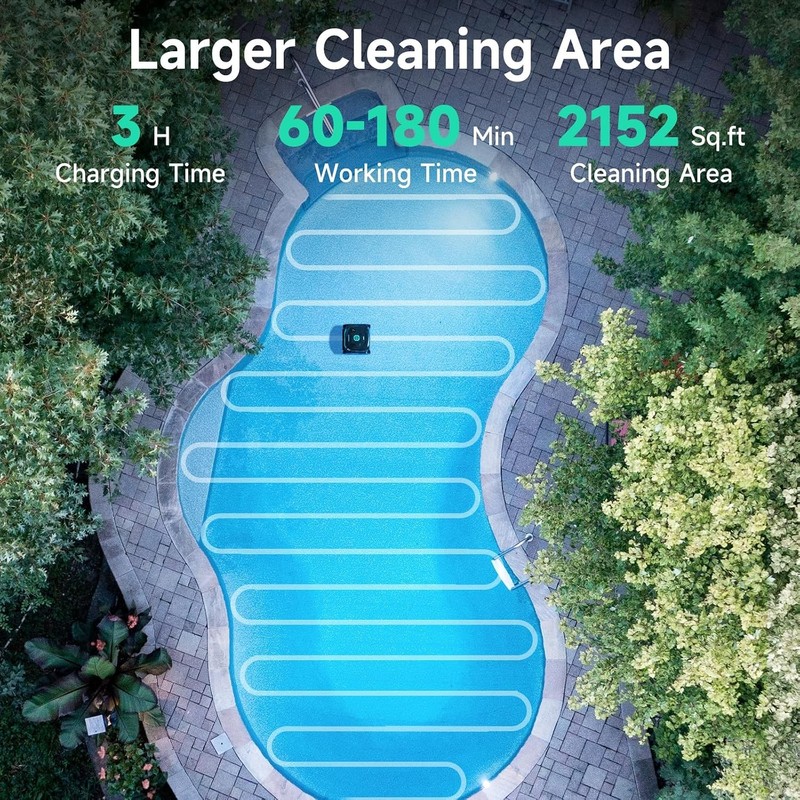 WYBOT C2 Cordless Robotic Pool Cleaner, up to 2152 Sq.ft Cleaning Modes BGrade gallery
