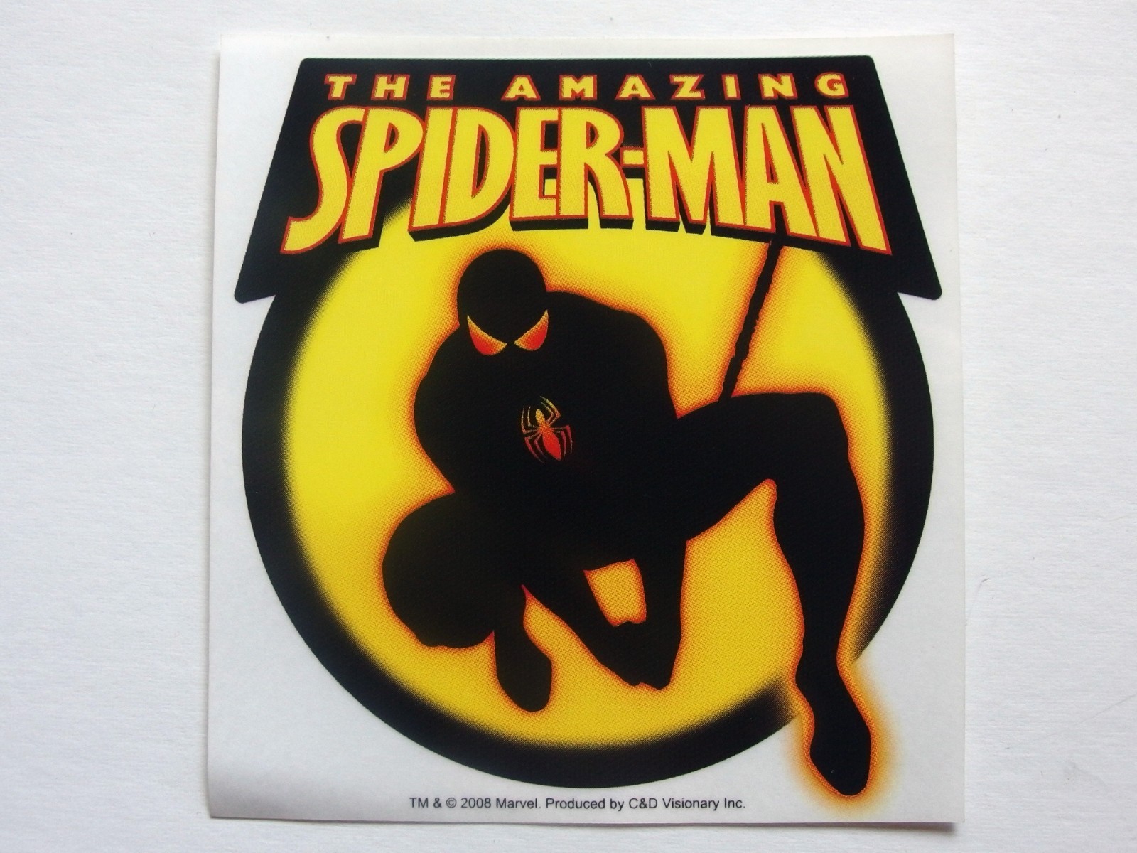 Spider-Man Spidey Black Clear Sticker Marvel C&D Visionary 2008 4.5" x 4.75" gallery