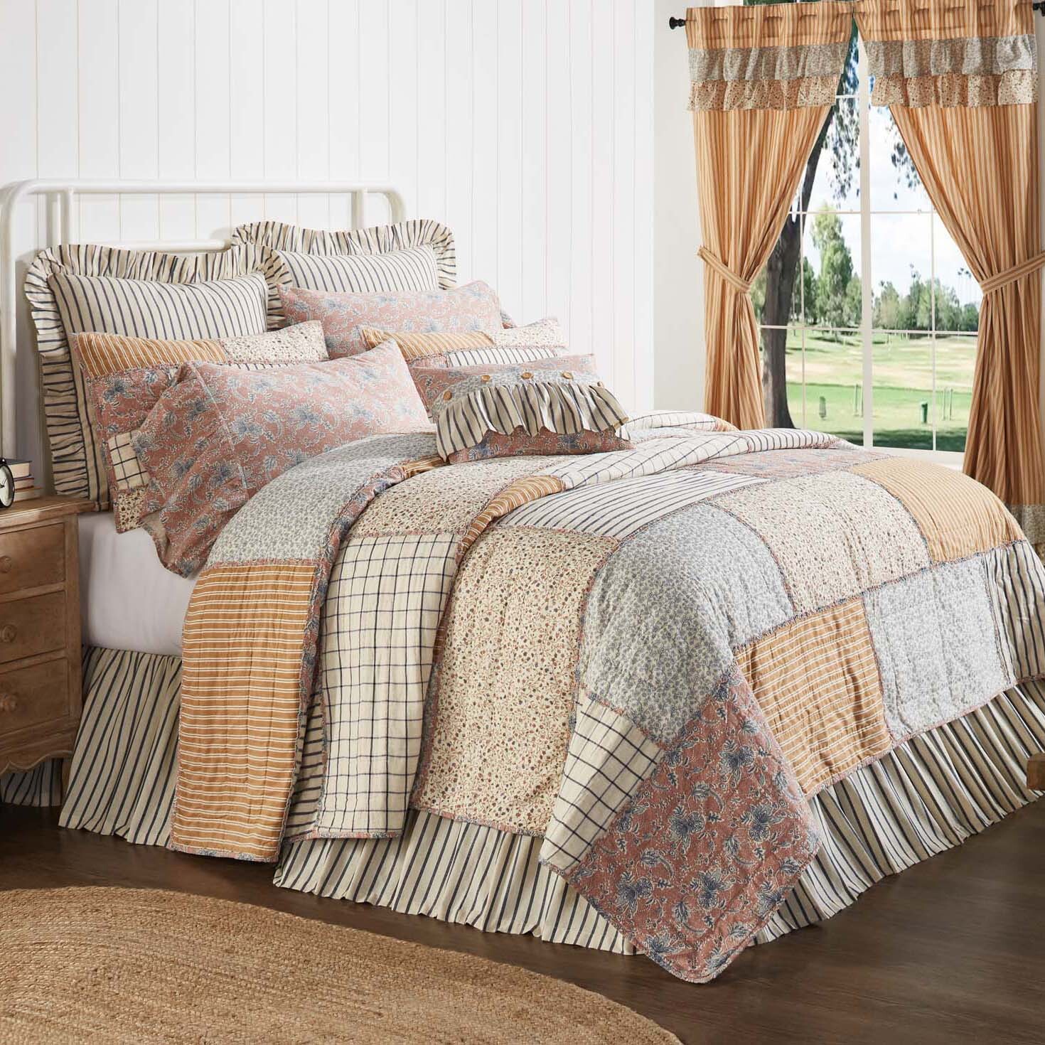 Kaila Queen Patchwork Quilt 90x90 Cotton Hand Quilting gallery