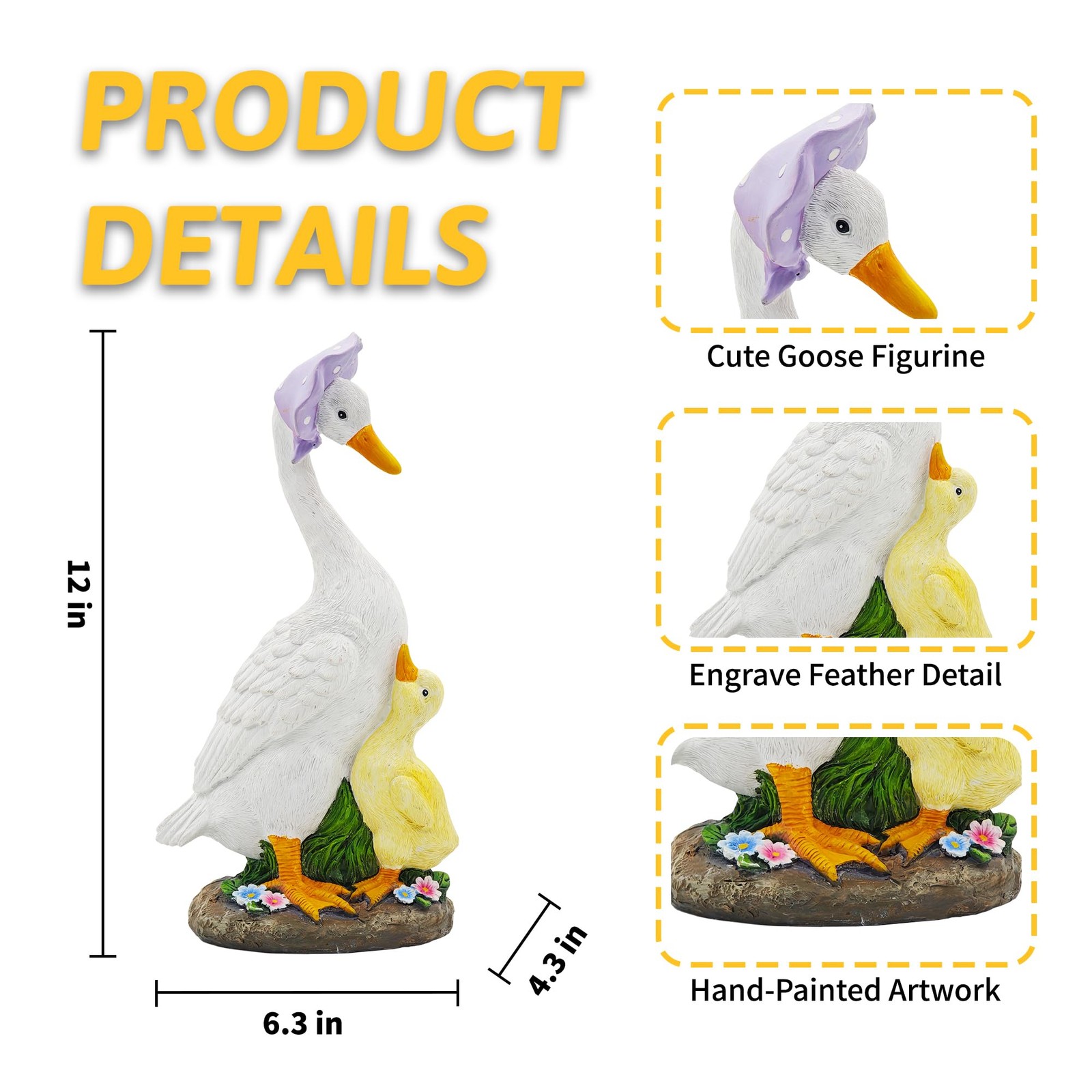 Goose Garden Statue for Outside: 12'' Funny Goose Yard Decorations for Outdoo... gallery