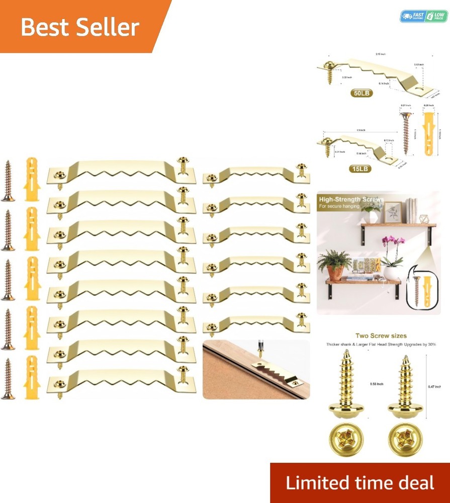 48-Pack Sawtooth Picture Hangers - Durable Hooks for Elegant Wall Art Display