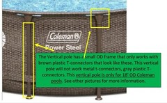 1 NEW Brown **Small OD** Vertical Pole Coleman 18′ x 48″ Power Steel Pool Only
