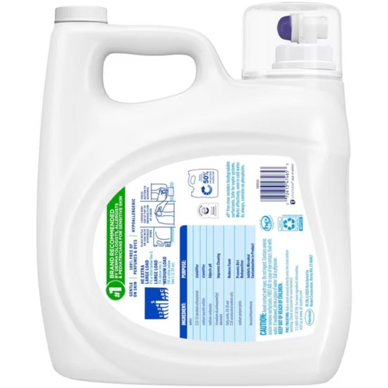 Unscented Free Clear for Sensitive Skin HE Liquid Laundry Detergent - 154 fl oz gallery