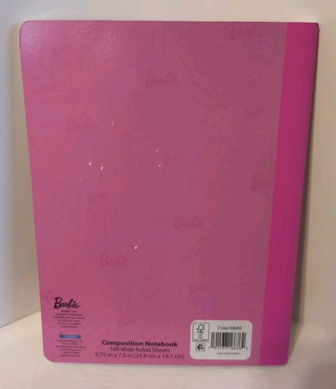 Barbie Composition Writing Notebook 9.75 in. 100 Sheets Wide Ruled NEW Free Ship gallery