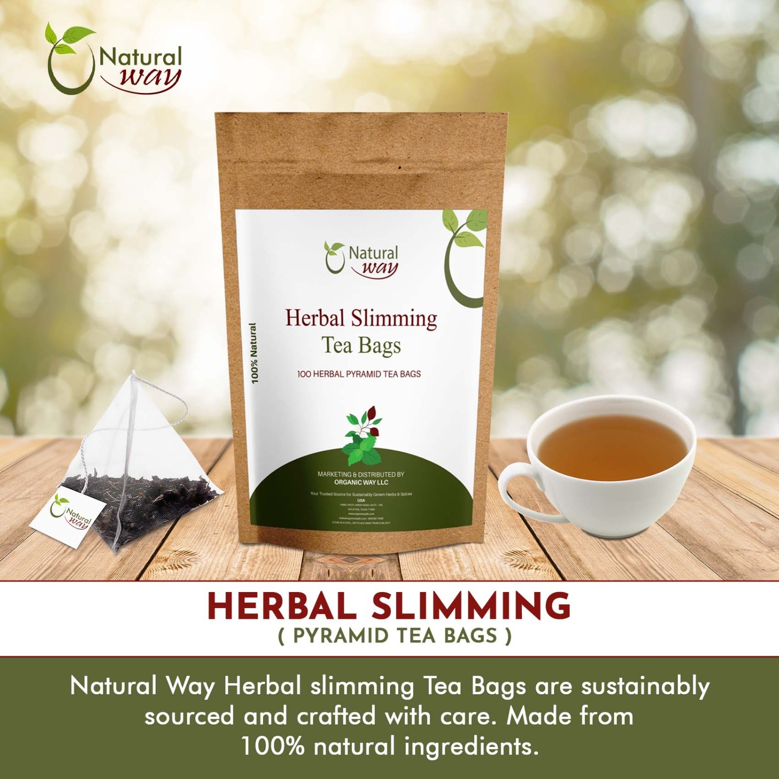 Pyramid Herbal Slimming Tea Bags | ECO Conscious Packaging | 9 Oz (Pack of 100) gallery