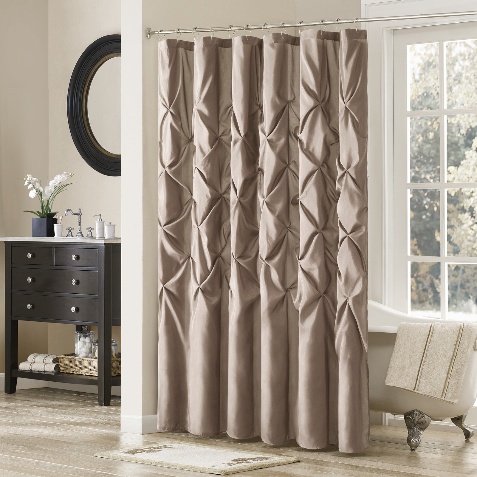 Madison Park Laurel Tufted Semi-Sheer Shower Curtain gallery