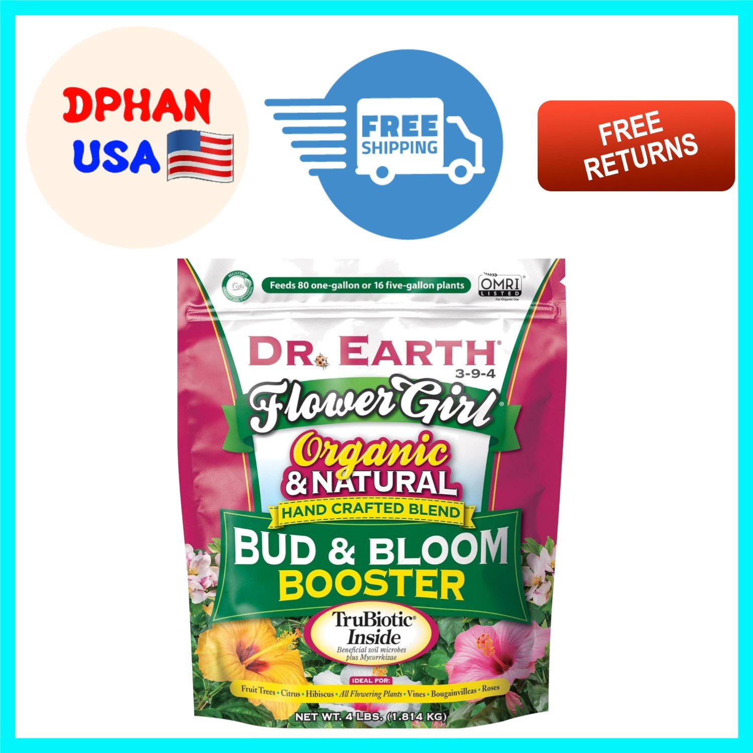 DR EARTH 707P 4lb Organic Fertilizer - Mycorrhizae Enriched for Optimal Growth gallery
