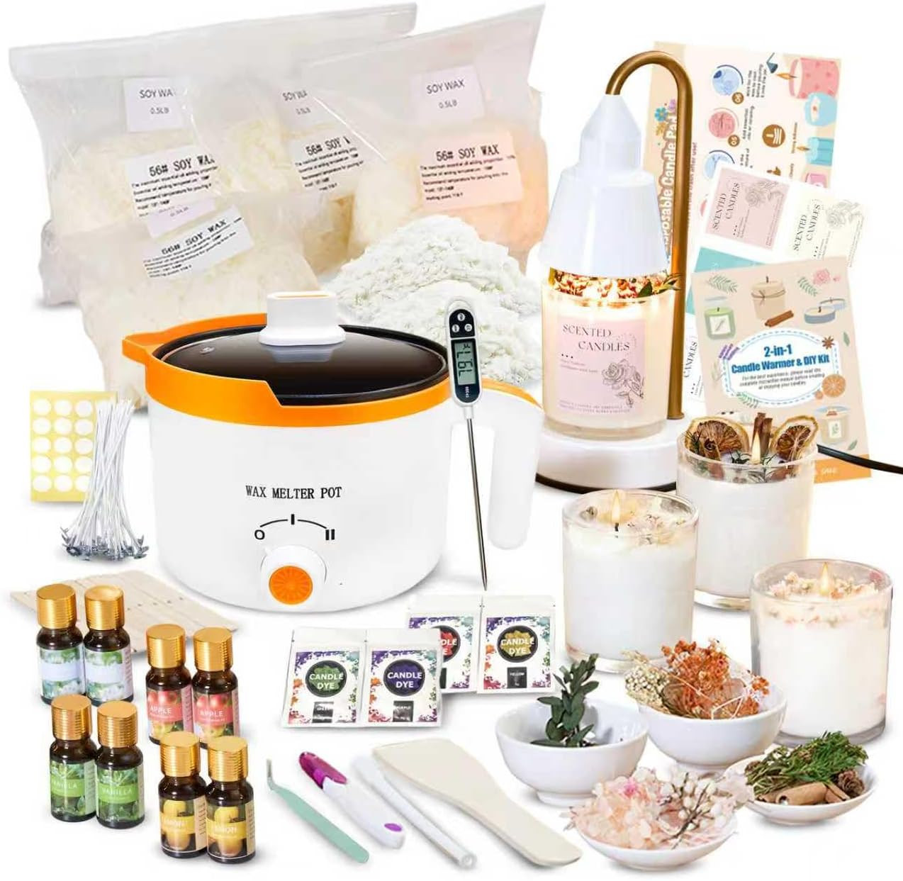 Candle Making Kit with Warmer Lamp & Wax Melter, Complete DIY Candle Making Kit gallery
