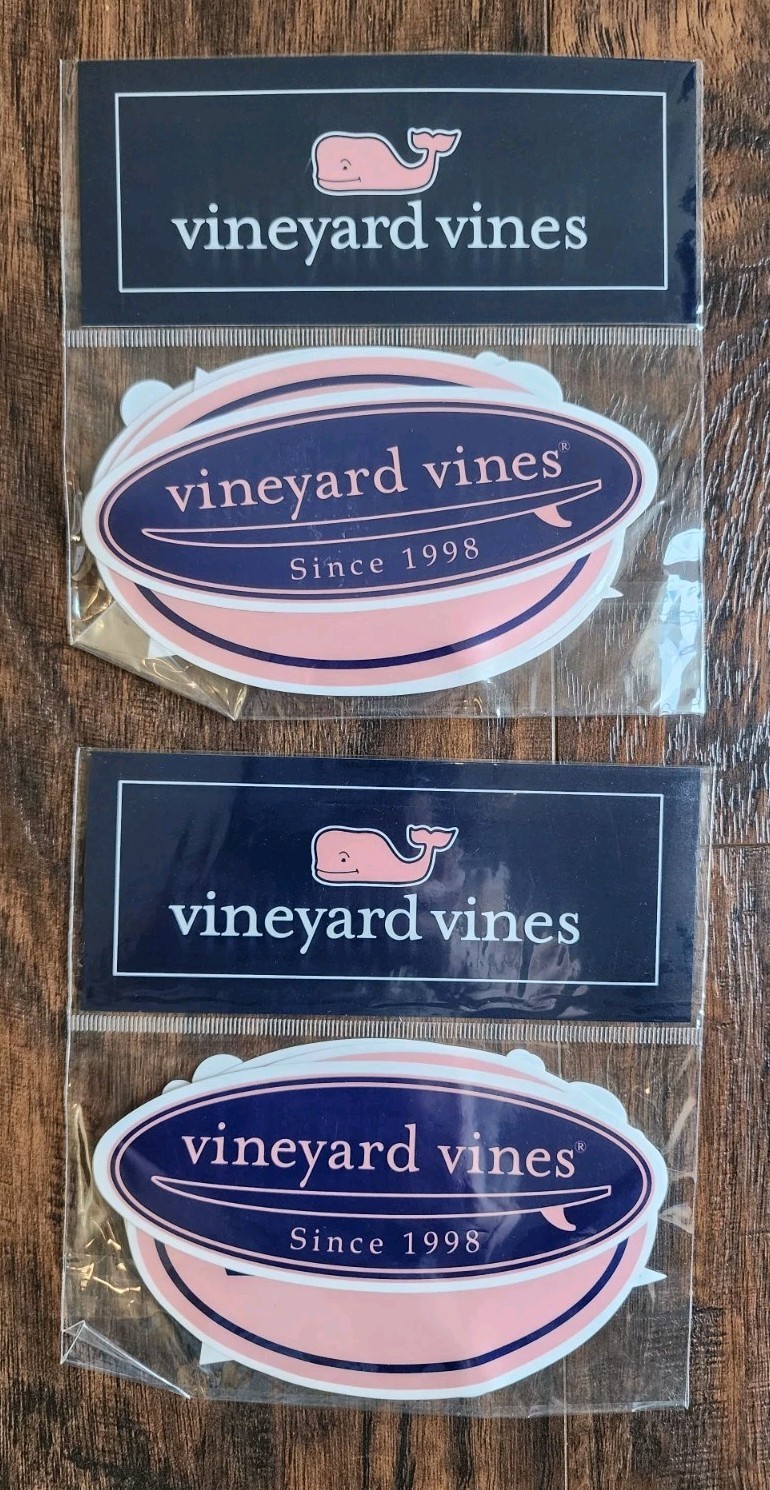 Authentic Vineyard Vines Classics Stickers Pack Pink Whale Decals, 12 Pieces NEW gallery