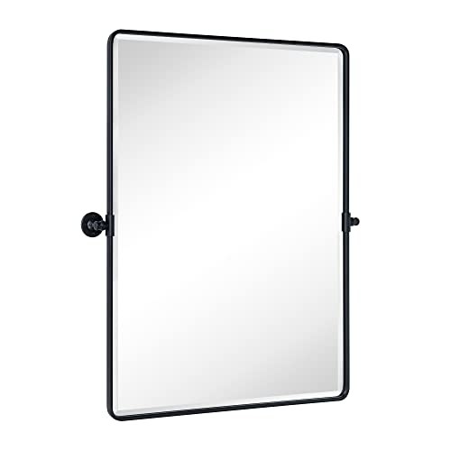 30x40 Pivot Mirror Tilt Bathroom Vanity Mirror Large 40"L x 30"W Matt Black gallery