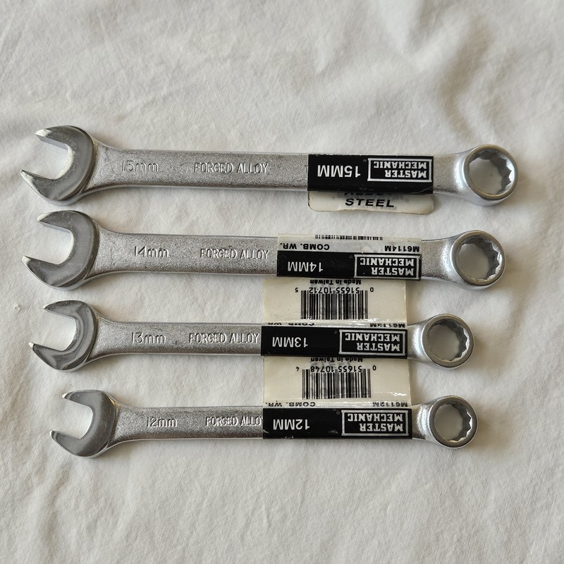Master Mechanic Set 4 Metric Combination Wrench 12 13 14 15 mm Professional 6115 gallery
