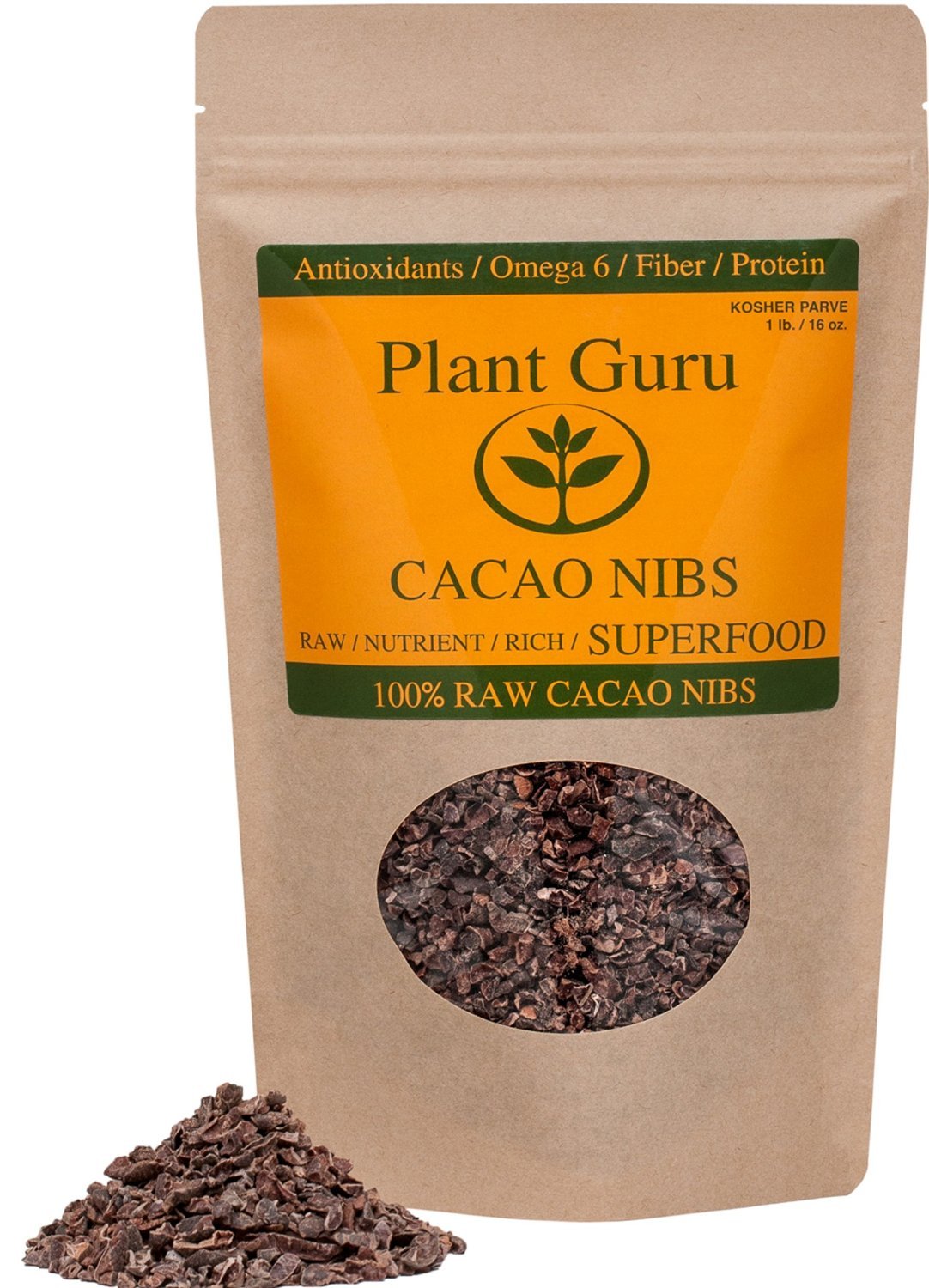 Raw Cacao / Cocoa Nibs 100% Pure Kosher 1 lb. Raw Chocolate Arriba Nacional Bean gallery